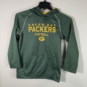 Green Bay Packers NFL Team Apparel Hoodie Youth Large (12-14) Green, Pouch
